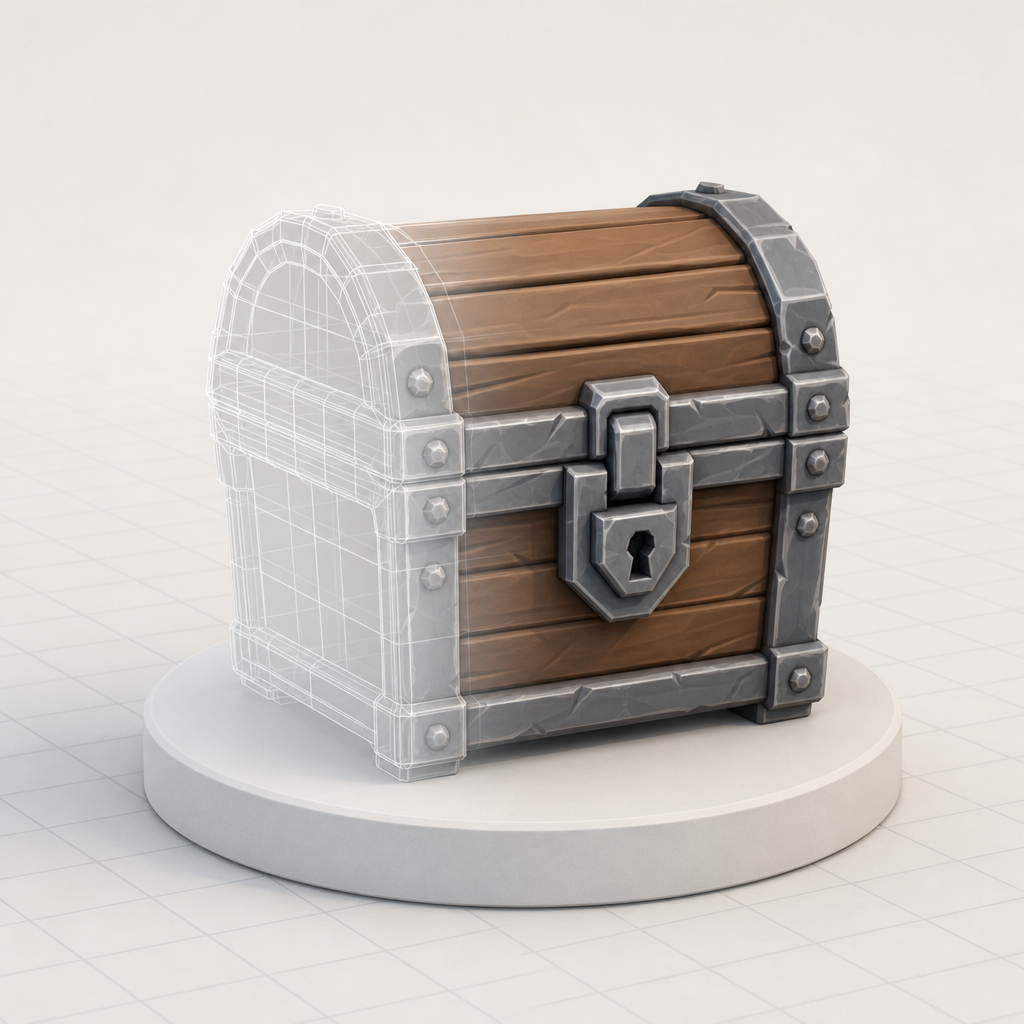 Wireframe 3D model generated from a text prompt